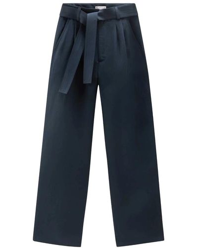 Woolrich Trousers > straight trousers - Bleu
