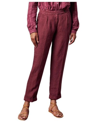 Massimo Alba Trousers > cropped trousers - Rouge