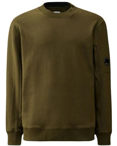 C.P. Company Diagonal raised fleece crew neck sweatshirt - Verde