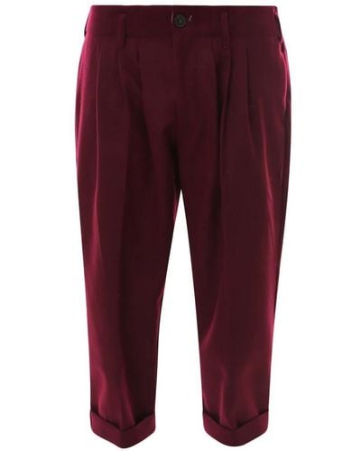 The Silted Company Trousers > cropped trousers - Rouge