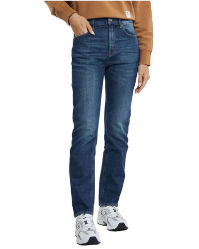 Department 5 Jeans de talle alto de 5 bolsillos - Azul