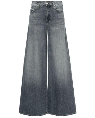 Mother Wide Trousers - Grey