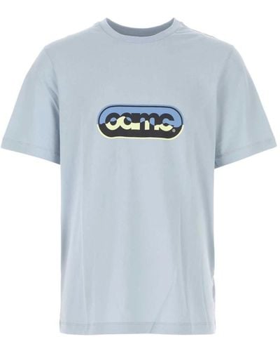 OAMC Hellblaues Baumwoll übergroße T-Shirt