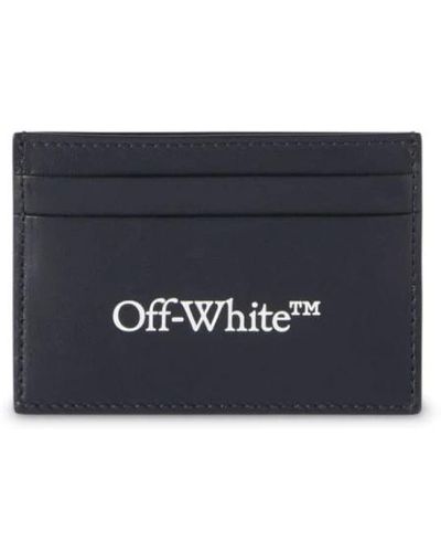 Off-White c/o Virgil Abloh Schwarze und weiße logo-kartenhaltertasche - Blau