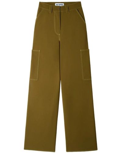 Sunnei Trousers > wide trousers - Vert
