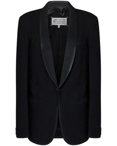 Maison Margiela Schwarzer oversized-blazer aus wollgabardine