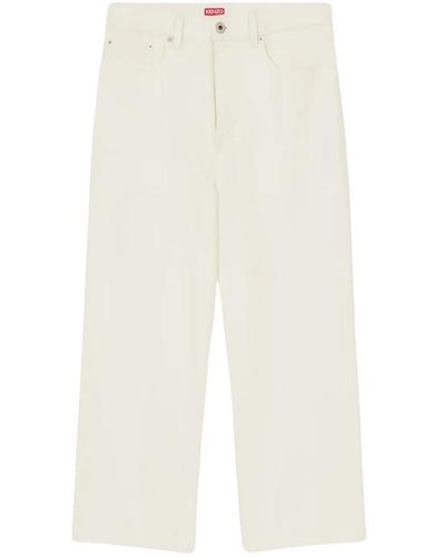 KENZO Cropped Trousers - White