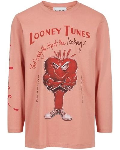 Iceberg Langarm t-shirt mit looney tunes cartoon grafik - Pink
