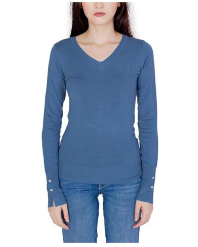 Guess Suéter cuello en v cómodo para mujeres - Azul