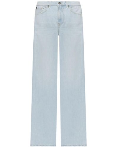 Twin Set High-waist wide-leg jeans in hellem denim - Blau