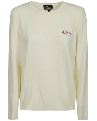 A.P.C. Jersey de algodón con logo y bordes de canalé - Neutro