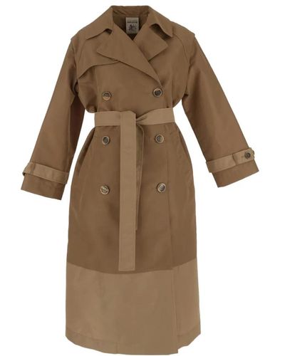 Semicouture Belted Coats - Braun