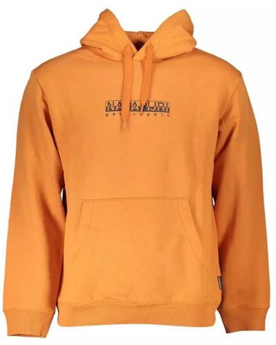 Napapijri R hoodie mit druck - Orange