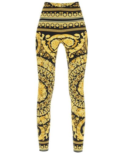 Versace Barocco print high-rise leggings - Giallo