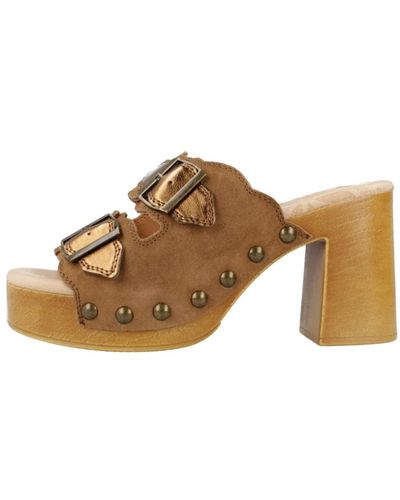 MTNG Stilvolle absatzmules sandale,stilvolle heeled mules sandal,stilvolle heeled mules sandale - Braun