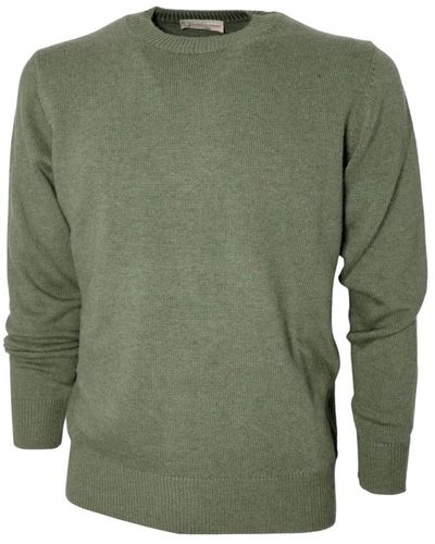 Cashmere Company Maglia uomo girocollo lana e cashmere colore 1227 - Verde
