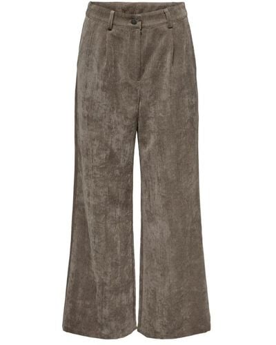 Jacqueline De Yong Trousers > wide trousers - Marron