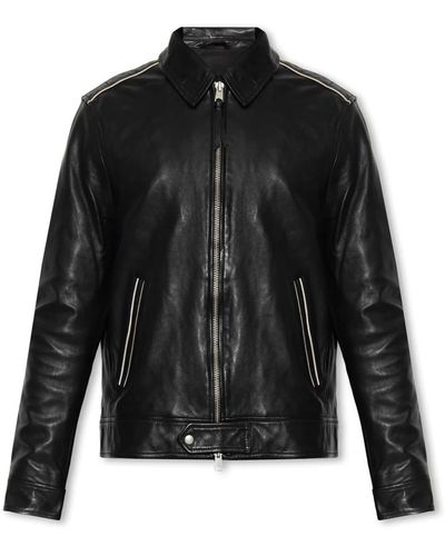 AllSaints Regis Lederjacke - Schwarz