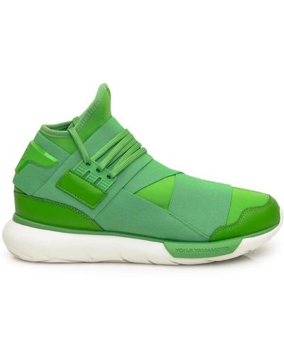 Y-3 Grüne sneaker mit elastischen bändern