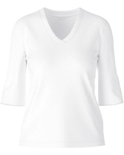 Marc Cain Lässiges baumwoll-ripp-jersey-shirt - Weiß