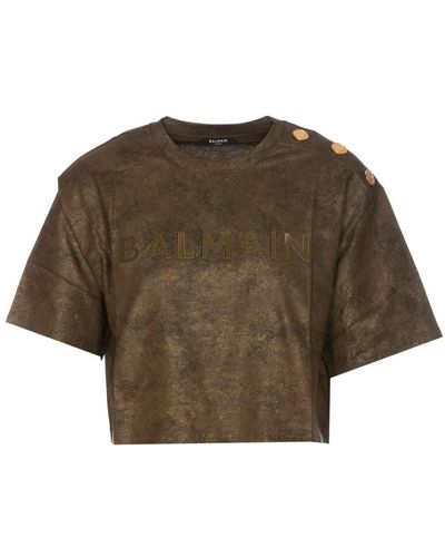 Balmain T-Shirts - Brown