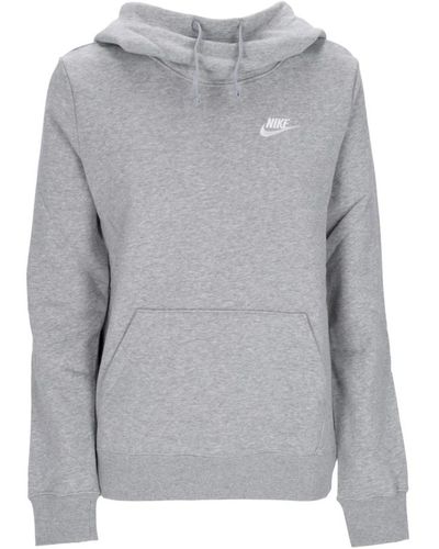 Nike Kapuzenpullover mit trichterkragen in grau/weiß