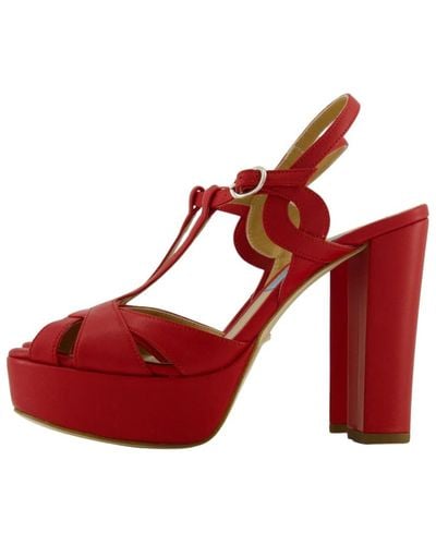 Apair High Heel Sandals - Red