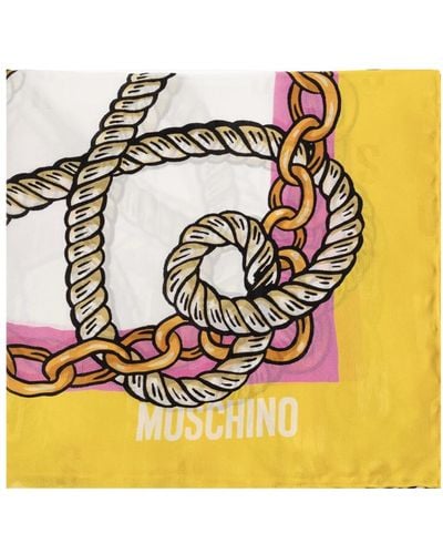 Moschino Bedrucktes seidentuch - Mettallic