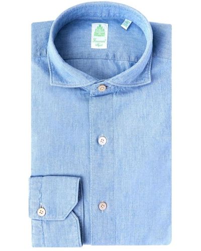 Finamore 1925 Shirts > casual shirts - Bleu