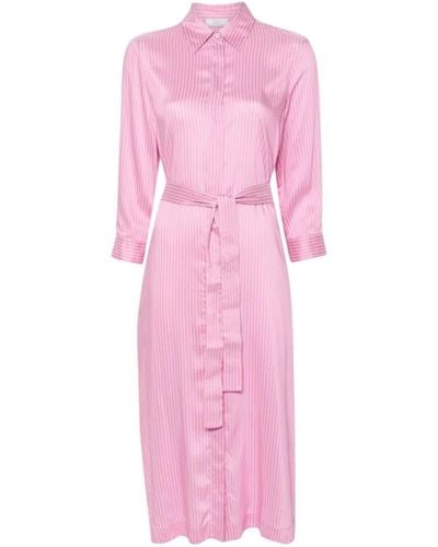 Peserico Gestreiftes hemdkleid mit ketten-detail - Pink