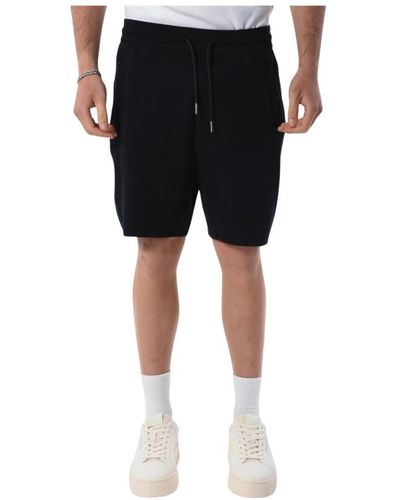 Armani Exchange Bermuda shorts aus baumwolle mit logoband - Schwarz