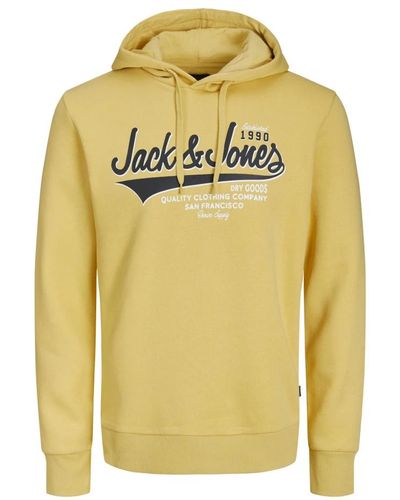 Jack & Jones Logo kapuzensweatshirt - Gelb