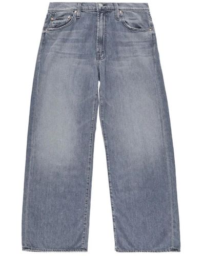 Mother Graue straight-leg jeans mit whiskering - Blau