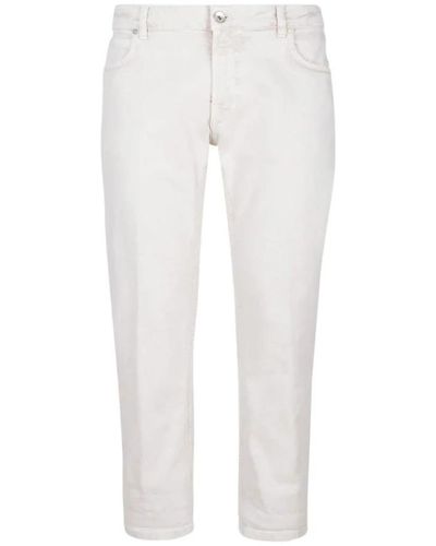 Eleventy Slim-Fit Pants - White