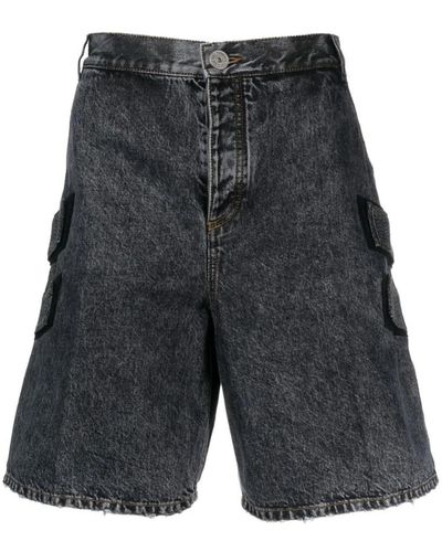 Balmain Shorts > denim shorts - Gris