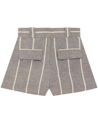 IRO Gestreifte leinenmischung high-waist-shorts - Grau