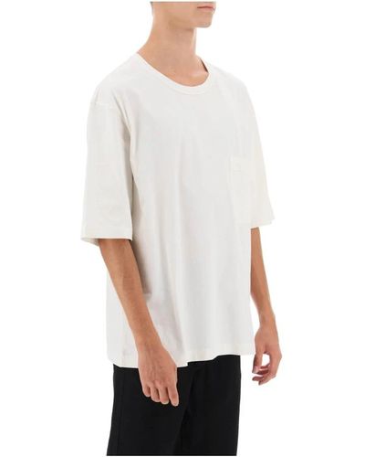 Lemaire Oversized t-shirt mit tasche - Weiß