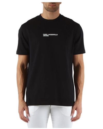 Karl Lagerfeld Bio-baumwolle regular fit t-shirt - Schwarz