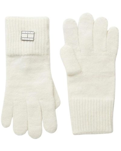 Tommy Hilfiger Metall-logo-handschuhe - weiß