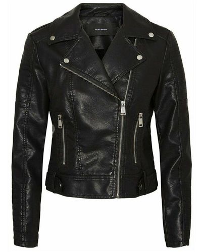 Vero Moda Coated Black Jacket - Nero