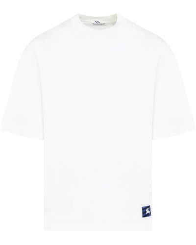 Burberry Neutrales t-shirt mit logo-patch - Weiß