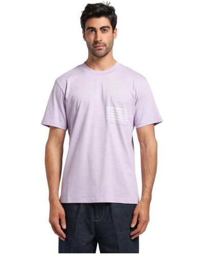 Department 5 T-shirt di highrol con tasca e stampa - Viola