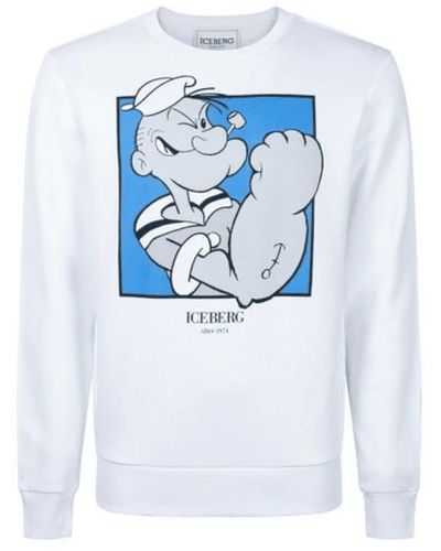 Iceberg Es Slim Fit Crew Neck Sweatshirt mit Popeye Grafik - Blau