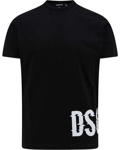 DSquared² Logo print baumwoll t-shirt,schwarzes cool fit tee für männer