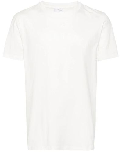 Courreges Weiße baumwoll-t-shirt mit logo-print