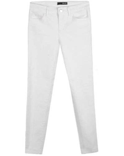 Liu Jo Pantaloni slim fit con zip - Bianco