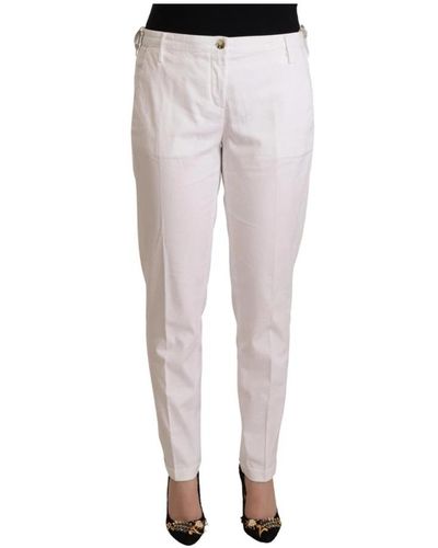 Jacob Cohen Weiße mid waist tapered hose