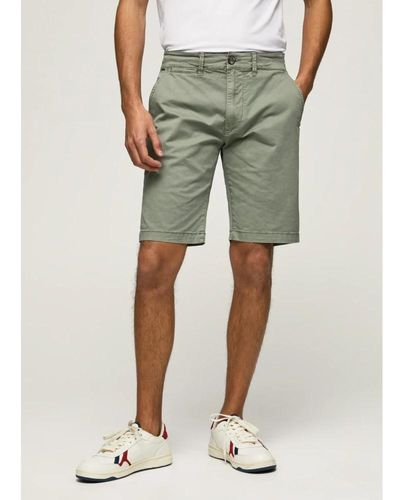 Pepe Jeans Shorts bermuda in cotone elasticizzato - Verde