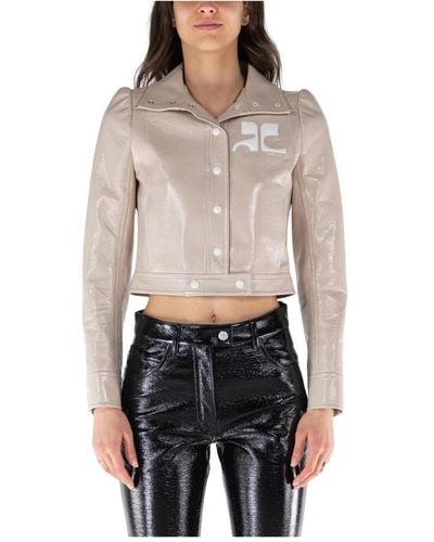 Courreges Leather Jackets - Grey