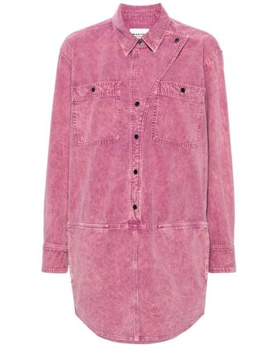 Isabel Marant Vestito chambray rosa cipria in cotone